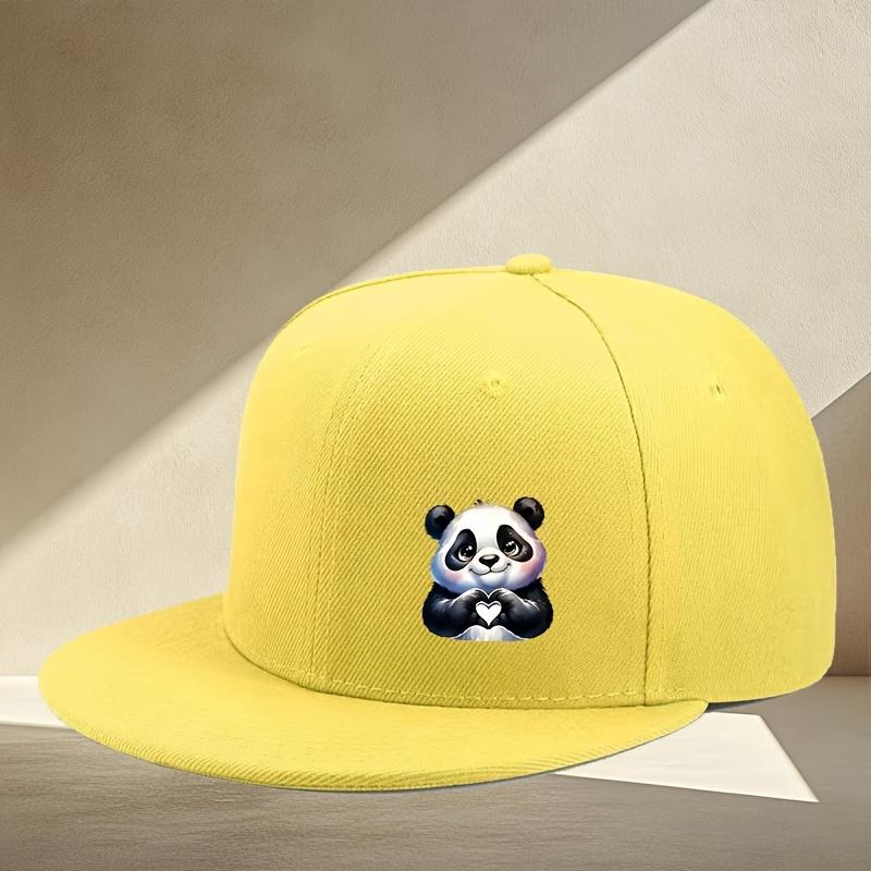 Cute Panda Heart Graphic Print Baseball Cap Polyester Fashion Casual Snapback Hat Unisex
