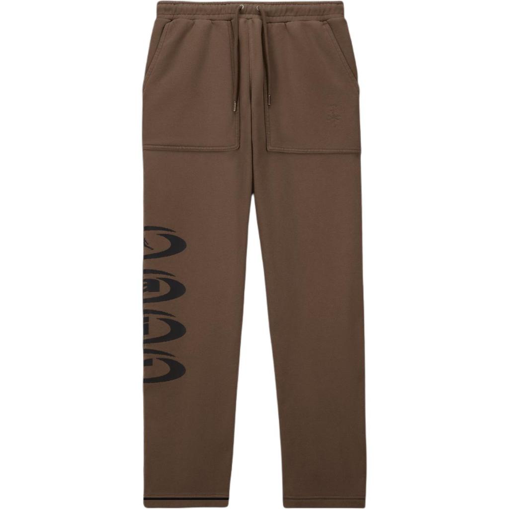 Jordan X Travis Scott Collaboration Lace-Up Fashion Straight-Leg Knit Joggers Men Joggers Mongolian-Fur-Brown DZ5509-275