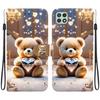 Handmade PU Leather Flip Case for Samsung A22 5G/A22s 5G (SM-A226B/A226L)- Anti-Slip Shockproof Cover with Wrist Strap & Heart/Rose Cat Designs