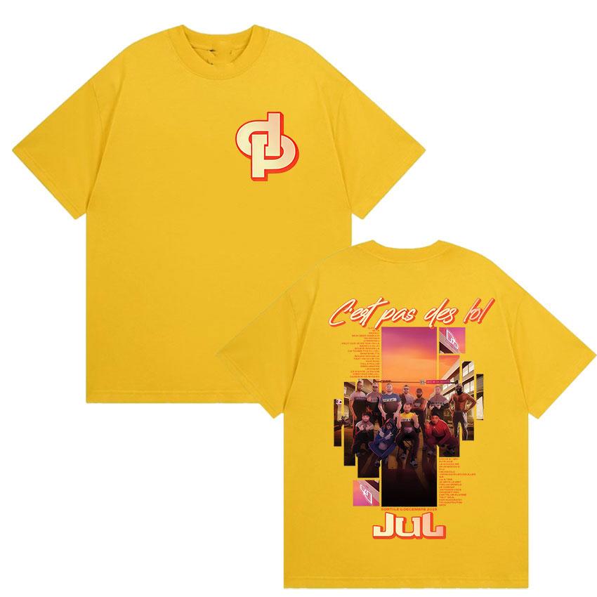Rapper Jul C'est Pas Des LOL Tour 2026 Merch T Shirt Men Women Retro Harajuku High Quality T-shirt Hip Hop Oversized Cotton Tees