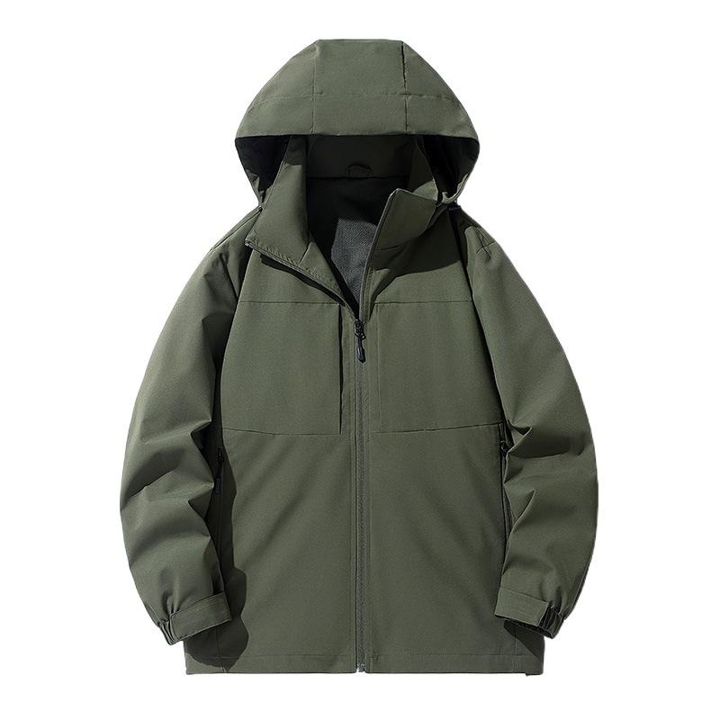 Men's Jacket Spring and Autumn Hooded Solid Color Thin Coat Fashion Casual Teen Light Jacket Men