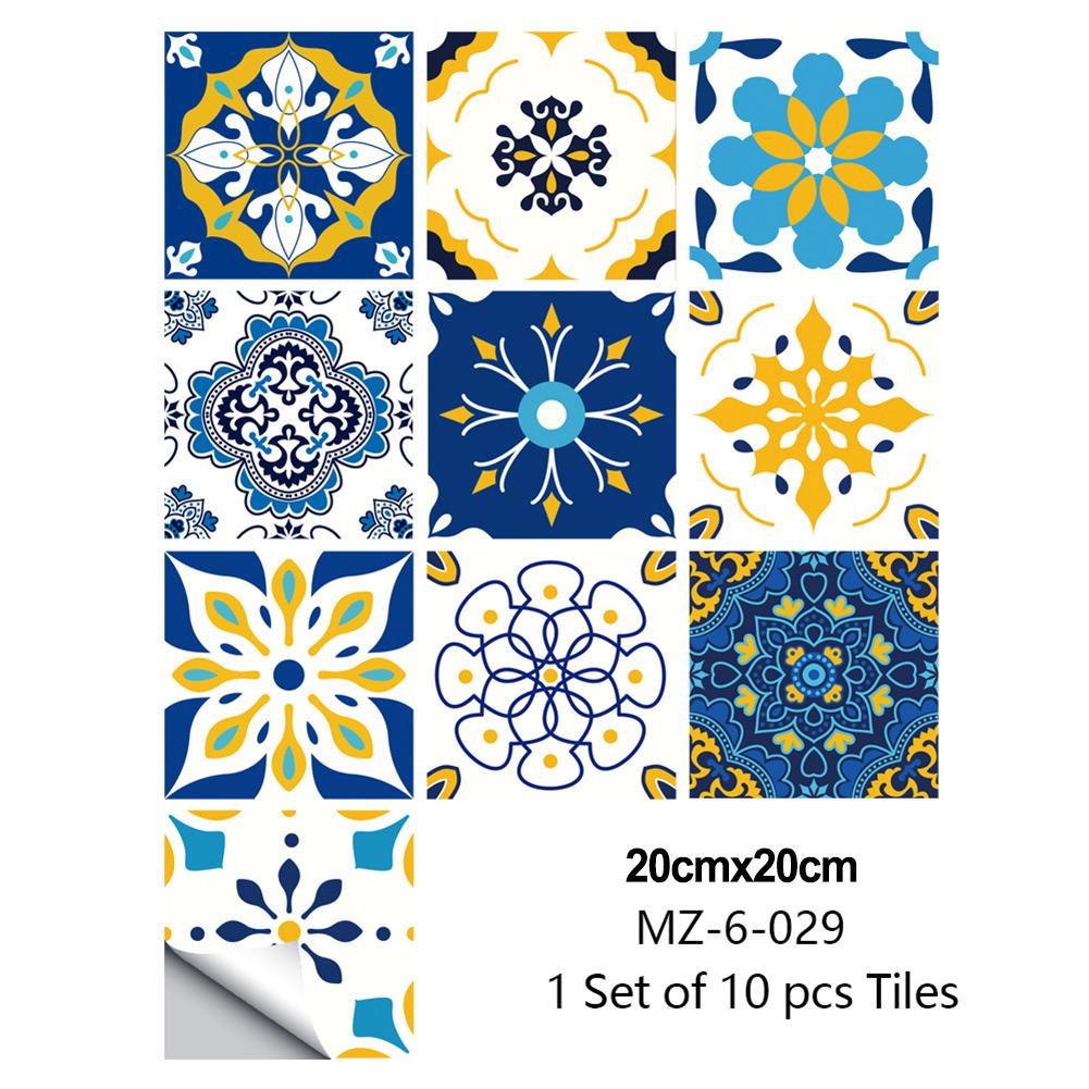 10PCS Mosaic Tile Stickers Stick Bathroom Kitchen Home Wall Floor Self-adhesive Waterproof Wallpapers For Home Bathroom Decor