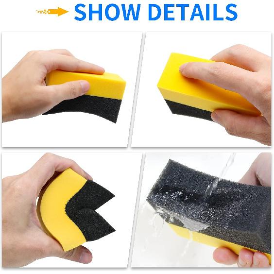 6 Pcs Tire Applicator Dressing Shine Sponge | Tire Dressing Applicator Pads, Color Polishing Sponge, For Car Glass, Painted Steel & Porcelain
