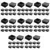 ABKS-80 Pcs Plastic Square Blanking End Cap Tubing Tube Inserts 38Mm X 38Mm