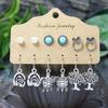Ethnic Style Earrings for Women&Teen Girls Vintage Silver Geometric Shape Easy to Wear Match Various Outfits Gifts