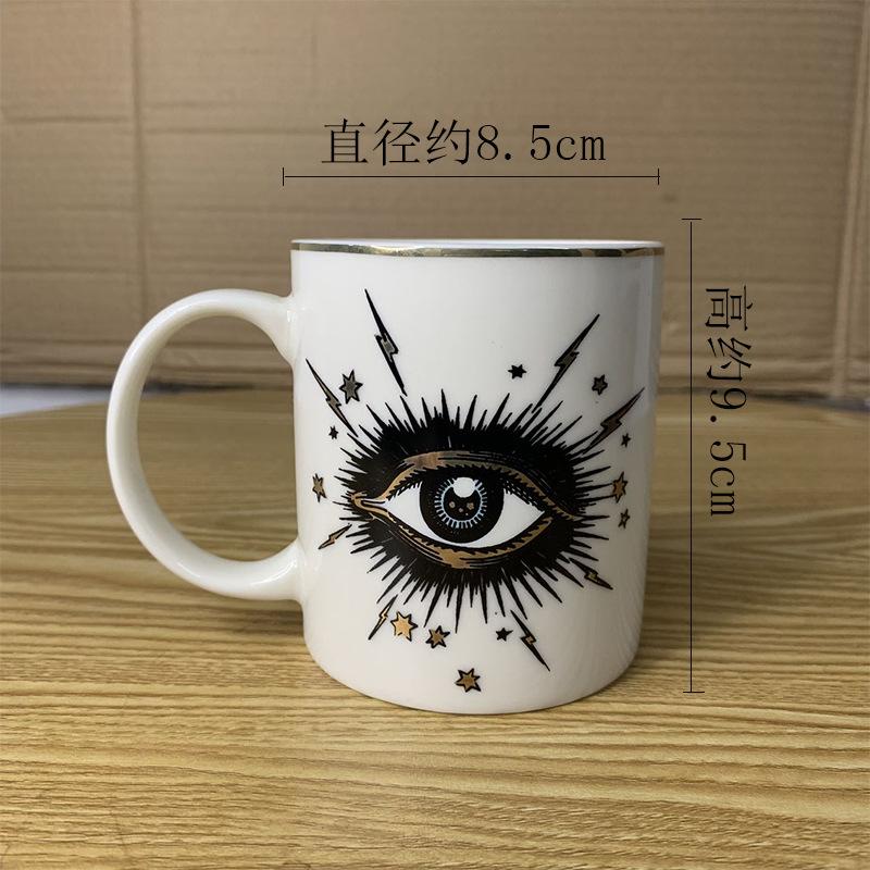 Abstract Eye Ceramic Cup Creative Abstract Coffee Cup with Lid Tableware Aromatherapy Candle Cup Candy Bottle Home Decoration