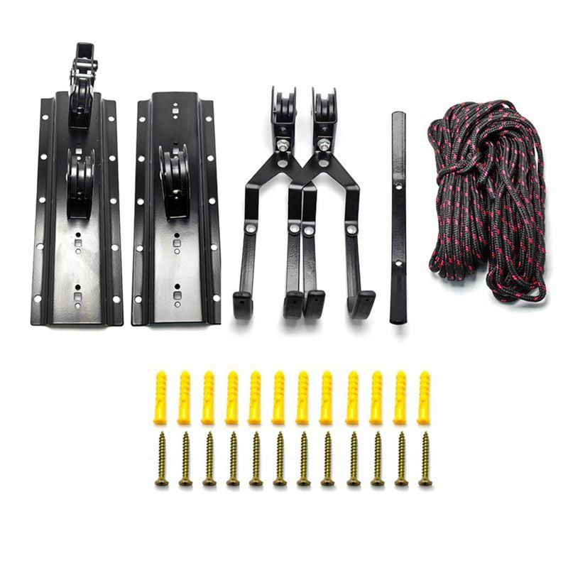 

M-Modern-Garage Потолочная система подъема велосипеда - Хранение на блоке с подвесами для велосипедов, Эффективное и экономящее пространство крепление для велосипедов чёрный