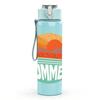1PC Summer Sunset Circle Print 750ml Color Plastic Sports Water Bottle Leakproof Flip Straw Lid Suitable for Sports Office Home Use