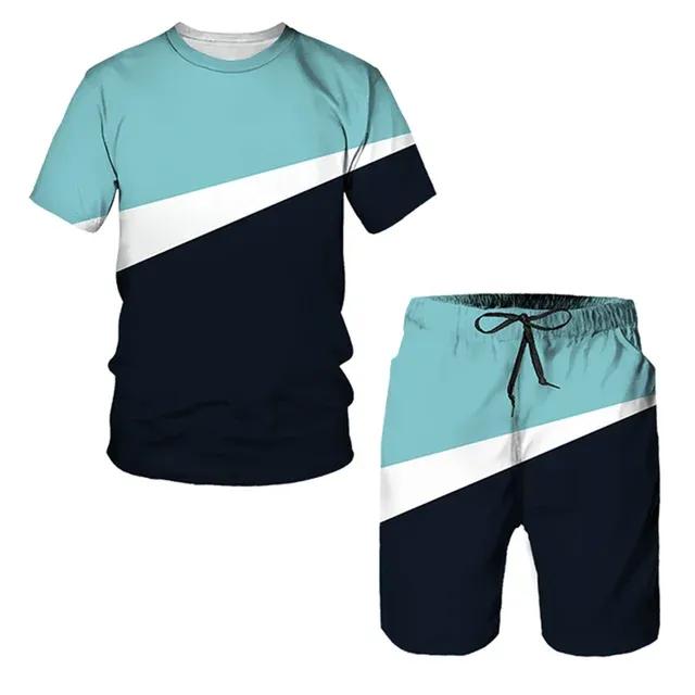 Sommer Männer Trend Trainingsanzüge Mode Harajuku Oansatz Kurzarm Übergroßen T Freizeit Shorts 2 Stück Outfit Outdoor Sport Sets