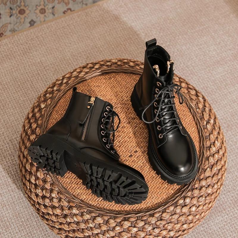 

Thick-soled Martin boots women s new autumn and winter height gain thin white short boots women 40