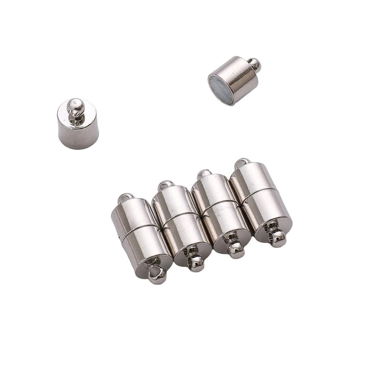 

Медная цилиндрическая магнитная пряжка для изготовления ювелирных изделий своими руками, аксессуары для рукоделия 7x19mm роман серебряный