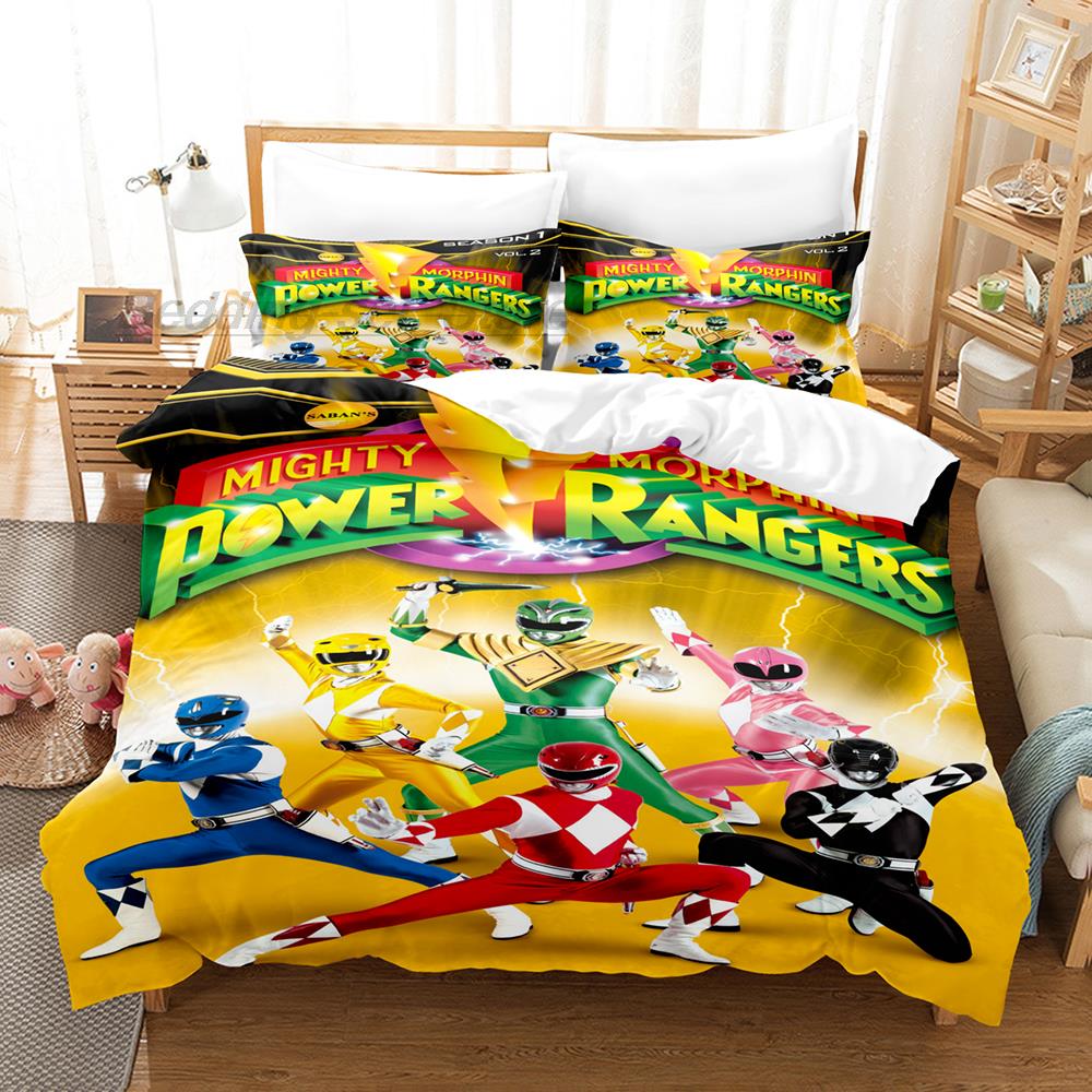 1995 Mighty Morphin Bedding Set Single Twin Full Queen King Size Bed Set Aldult Kid Bedroom Duvetcover Set 3D