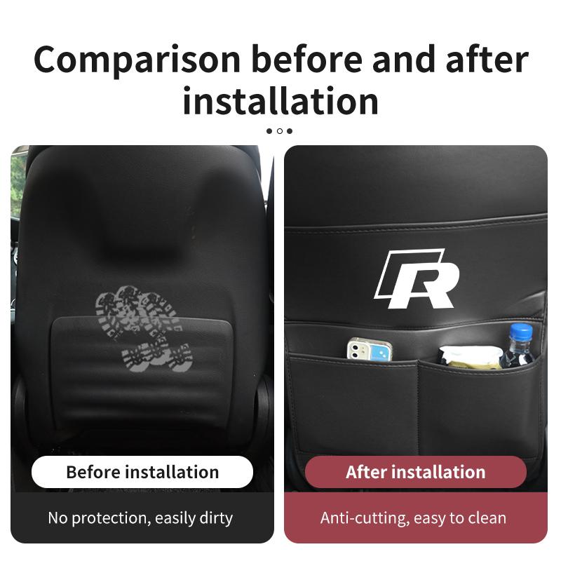 Car Seat Anti Kick Protective Mat Leather Full Cover Storage Bag For Volkswagen VW Golf Polo Tiguan T5 Passat b6 Jetta Scirocco QQ8