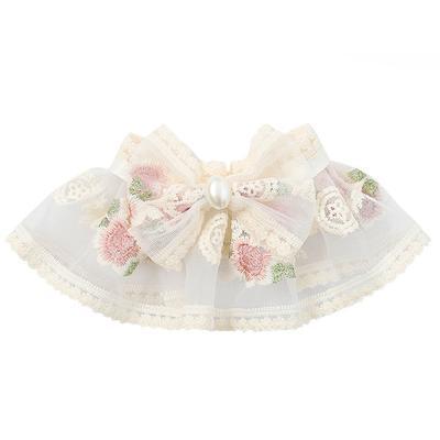 Bow Tie Pet Lace Neckband Decorative Embroidery Lovely Adjustable Braided Puppy Necklace for Dog