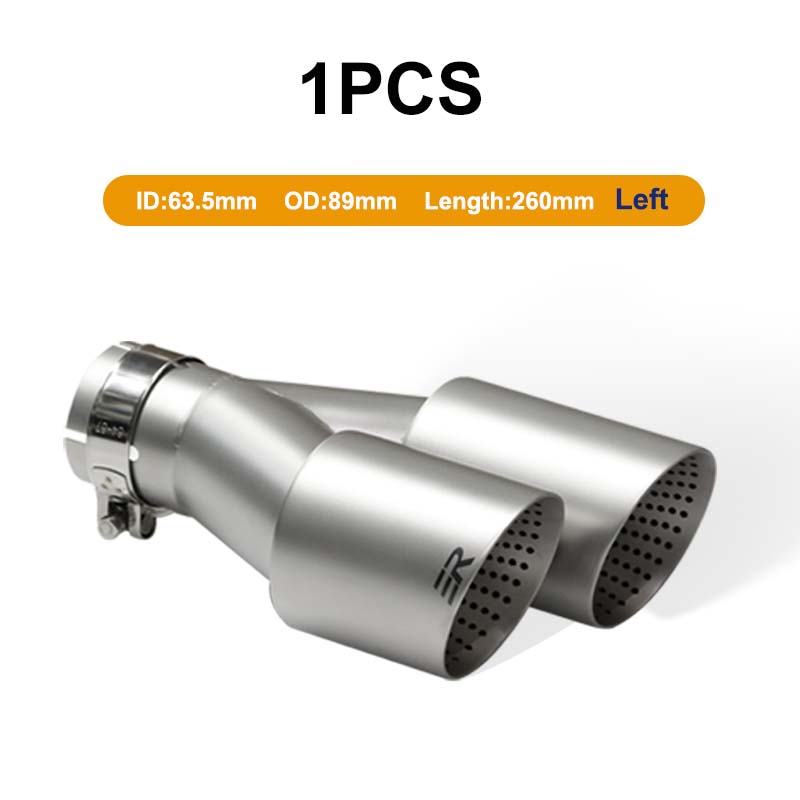 ER Exhaust Tips Dual Car Exhaust Pipe Stainless Steel Muffler Universal Exhaust nozzles for muffler Left ID 63-OD 89mm
