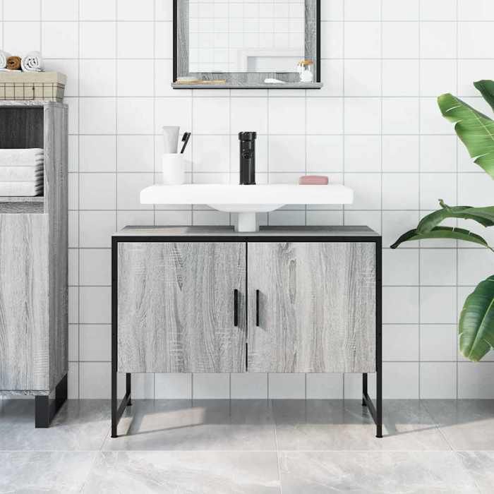 VidaXL Armoire Lavabo de Salle de Bain, Placard sous Vasque avec Porte, Meuble de Rangement, Organisateur de Toilette 842464