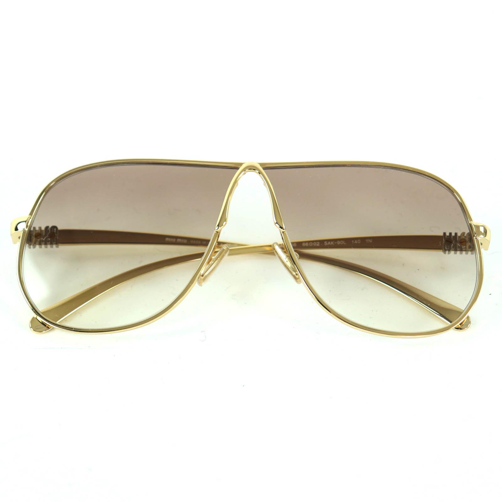 

Excellent MIUMIU sunglasses Teardrop eyewear gold Women SMU A56 Used