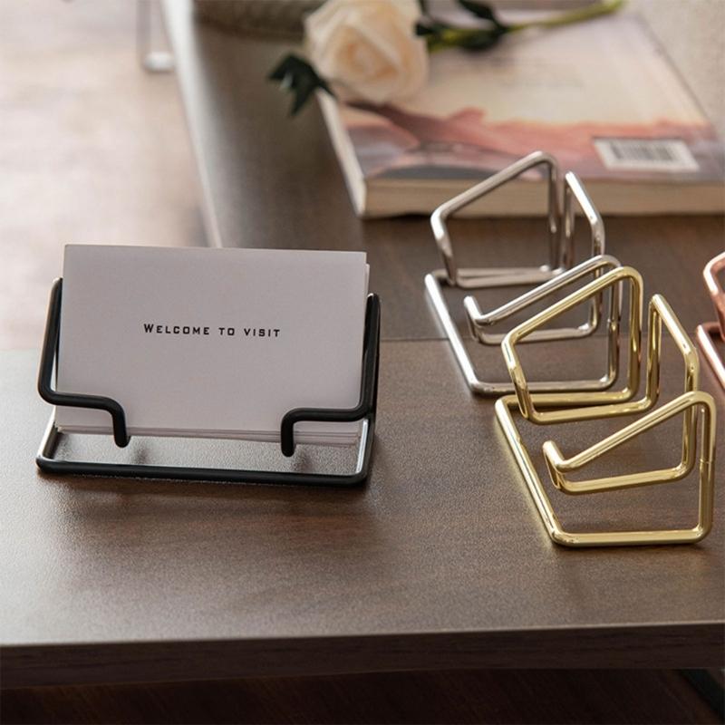 Professional Metal Card Organiser For Business Meeting And Conference Desktop Business Card Display Stand Hold 70 Sheets