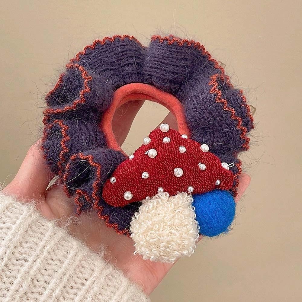 Embroidered Cartoon Animal Hair Rope Large Intestine Circle Bun Rubber Bands Horse Scrunchie  Women