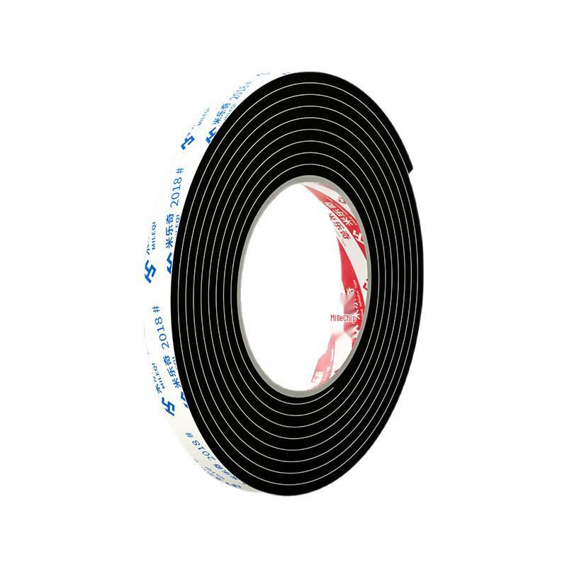 Mileqi Black & White EVA Foam Tape 1-3mm - Soundproof, Seal, Shock Absorbent, Single-Sided Adhesive