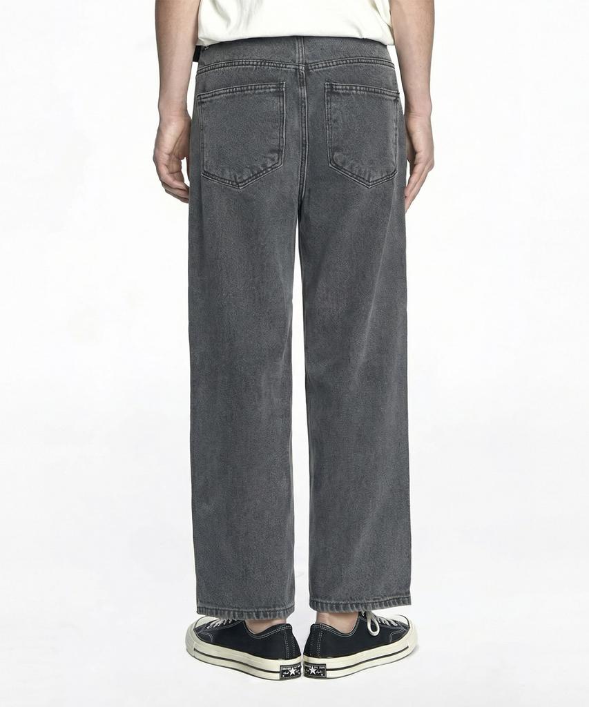 Deoseutoli Crop Wide Denim Pants (Dark Grey)