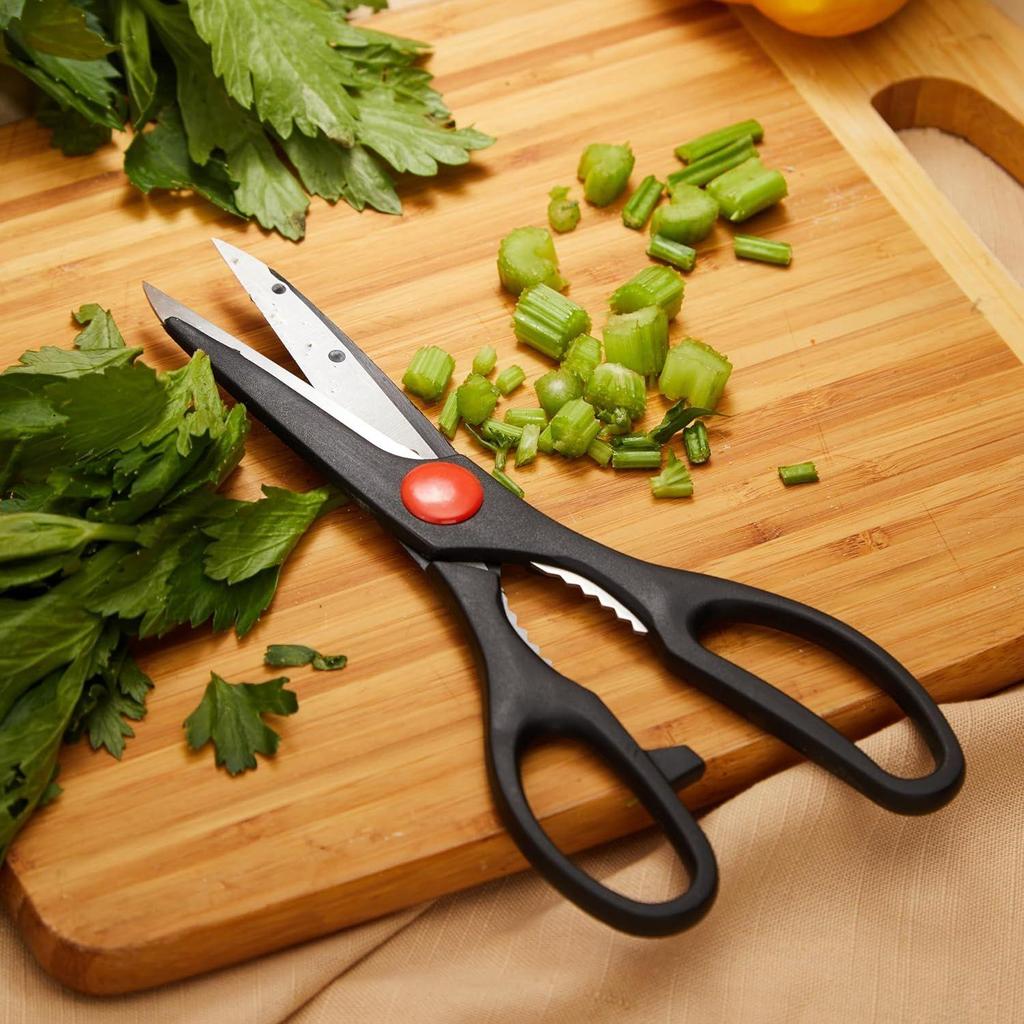 High-Carbon Stainless Steel Detachable Kitchen Scissors | Multi-Function Shears | Set of 2 (Silver)