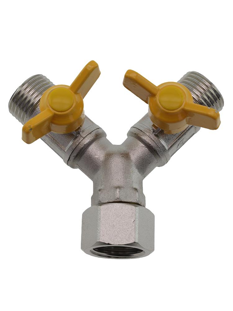 Gas Valve Connector Valve For Inlet Hose Multifunctional 3-way Adapter Distributor Double Switch Ball High Quality
