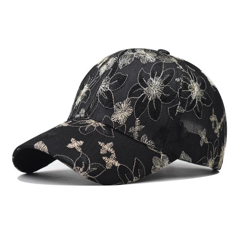 Hat Fashionable Lace Embroidered Flower Baseball Hat Material Cotton