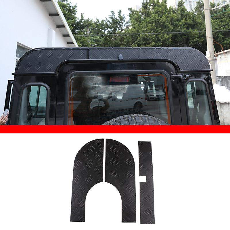 For Land Rover Defender 2004-18 Exterior Details Alloy Black Car Tailgate Roof Trim Panel Car Exterior Modification Accessories