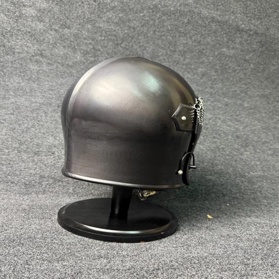 Barbuta Helmet with Stand 18g Mild Steel Medieval Knight Armor LARP Cosplay Costume Barbuta Visored Warrior Helmet