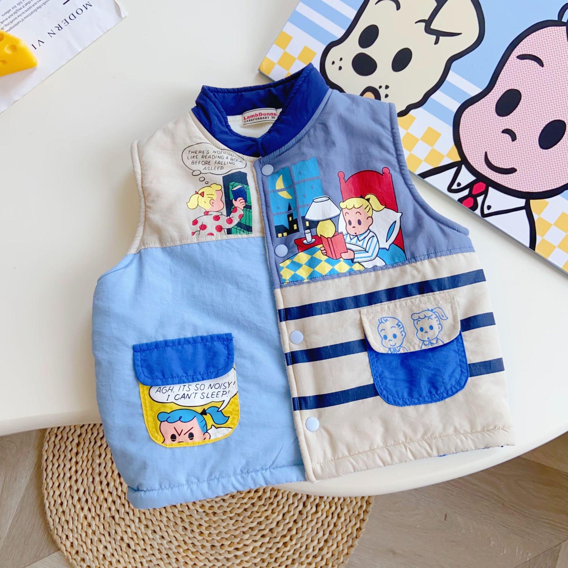 

Премиальный хлопковый жилет на флисовой подкладке для детей - Утепленная осенне-зимняя верхняя одежда для мальчиков и девочек 90 cm