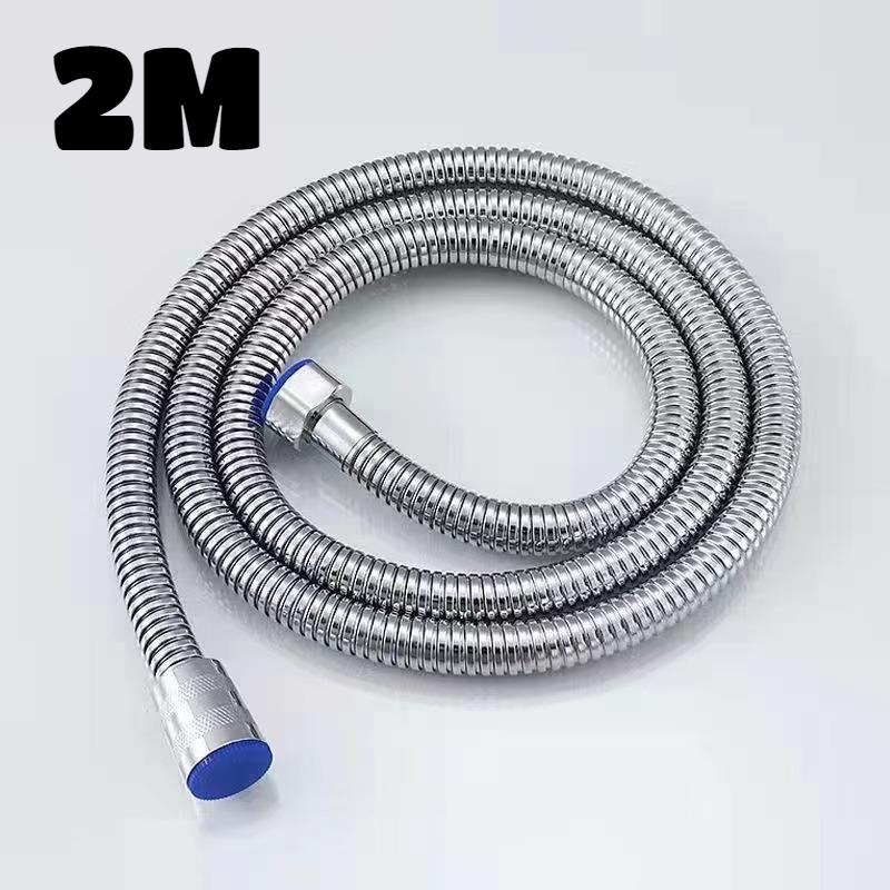 3/2/1.5m Shower Head Tube Flexible Stainless Steel Bathroom Water Head Shower Extension Pipe Encrypted Silver Hose HighQuality