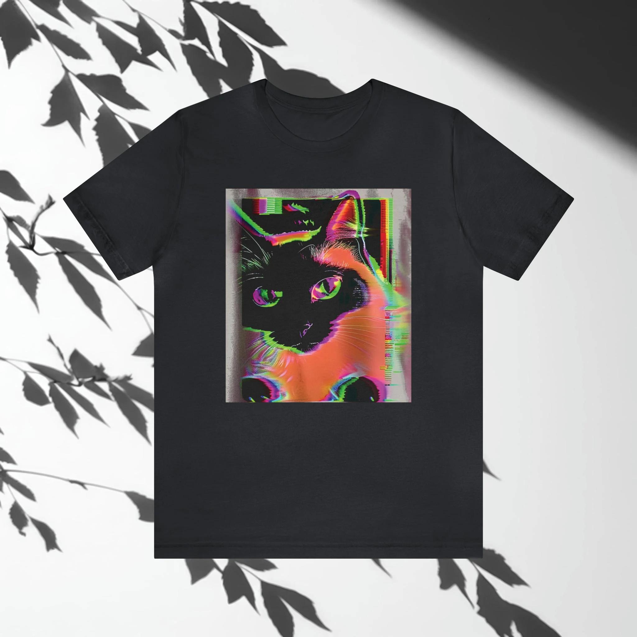 

Trippy Cat Shirt Aesthetic Grunge Clothes Psychedelic Y2k Weirdcore Tee Harajuku Punk Tee Rave Gear Tee Alt Shirts That Go Hard 4XL