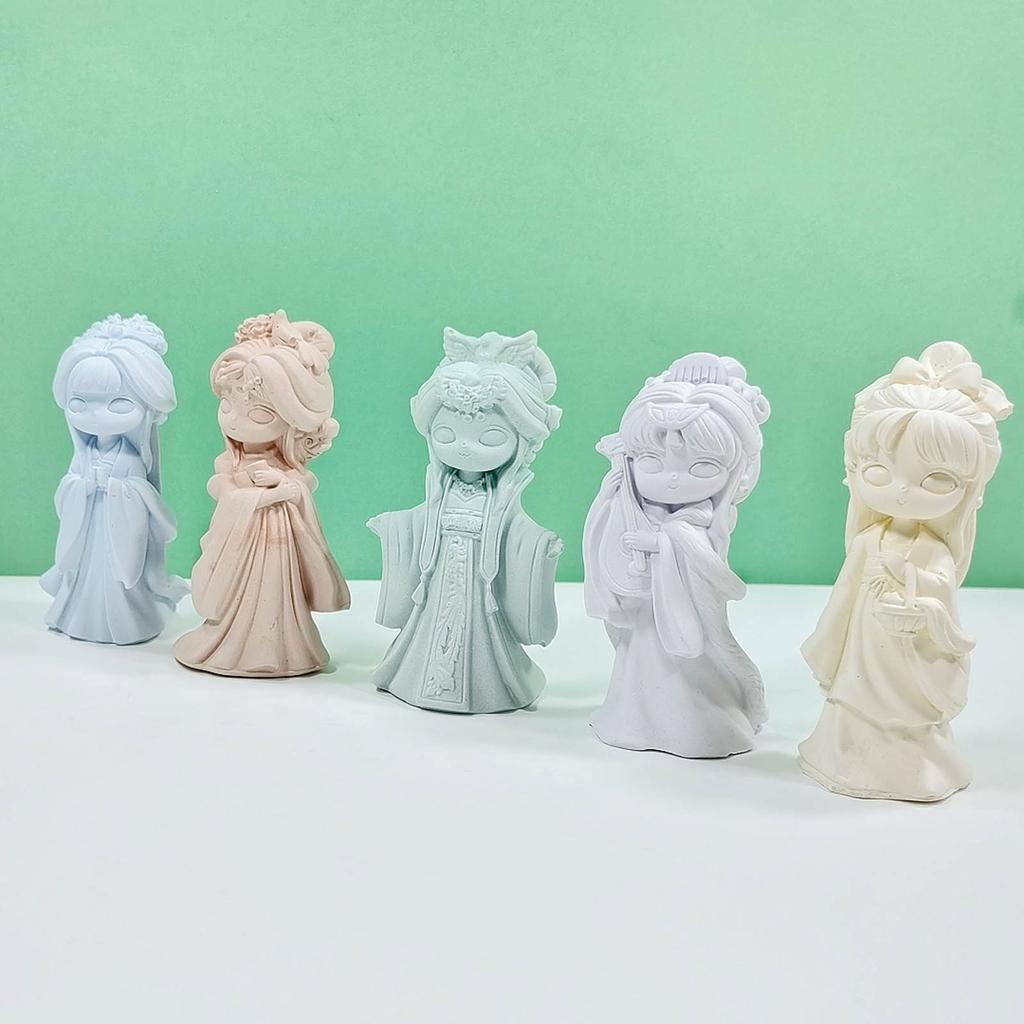 Ancient Doll Candle Silicone Mold 3D Girl Aromatherapy Plaster Soap Resin Mold DIY Chocolate Cake Baking Tool Home Decor
