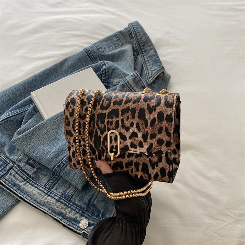 Stylish Women's Leopard Print Small Shoulder Bag For Autumn Winter Commute