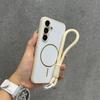 S2 Ultra AG Plating Lanyard Case For Samsung Galaxy S23 Ultra S2 S24 Plus Wireless Charge Wrist Strap Cover