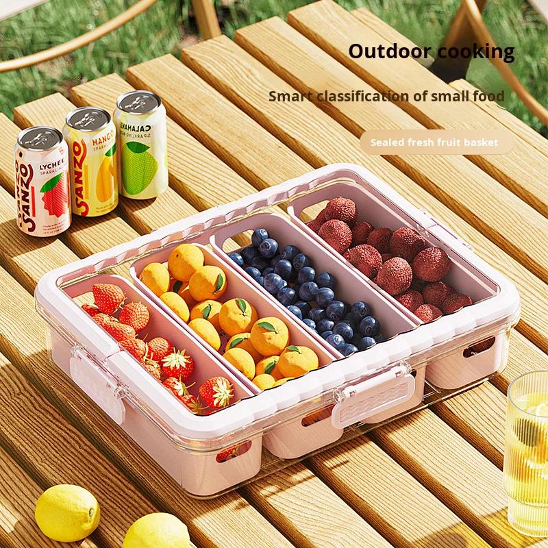 Modern Kitchen Organizer Snack Tray Plastic Food Storage Box 8 Compartments Divider BPA Free Leak-Proof Eco-Friendly Portable