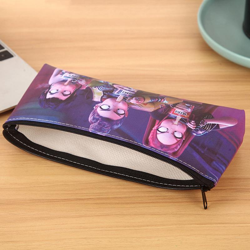 Kpop Demon Hunter Saja Lovely Student Large Capacity Stationery Bag Pu Single Layer Storage Bag Student School Zipper Stationery
