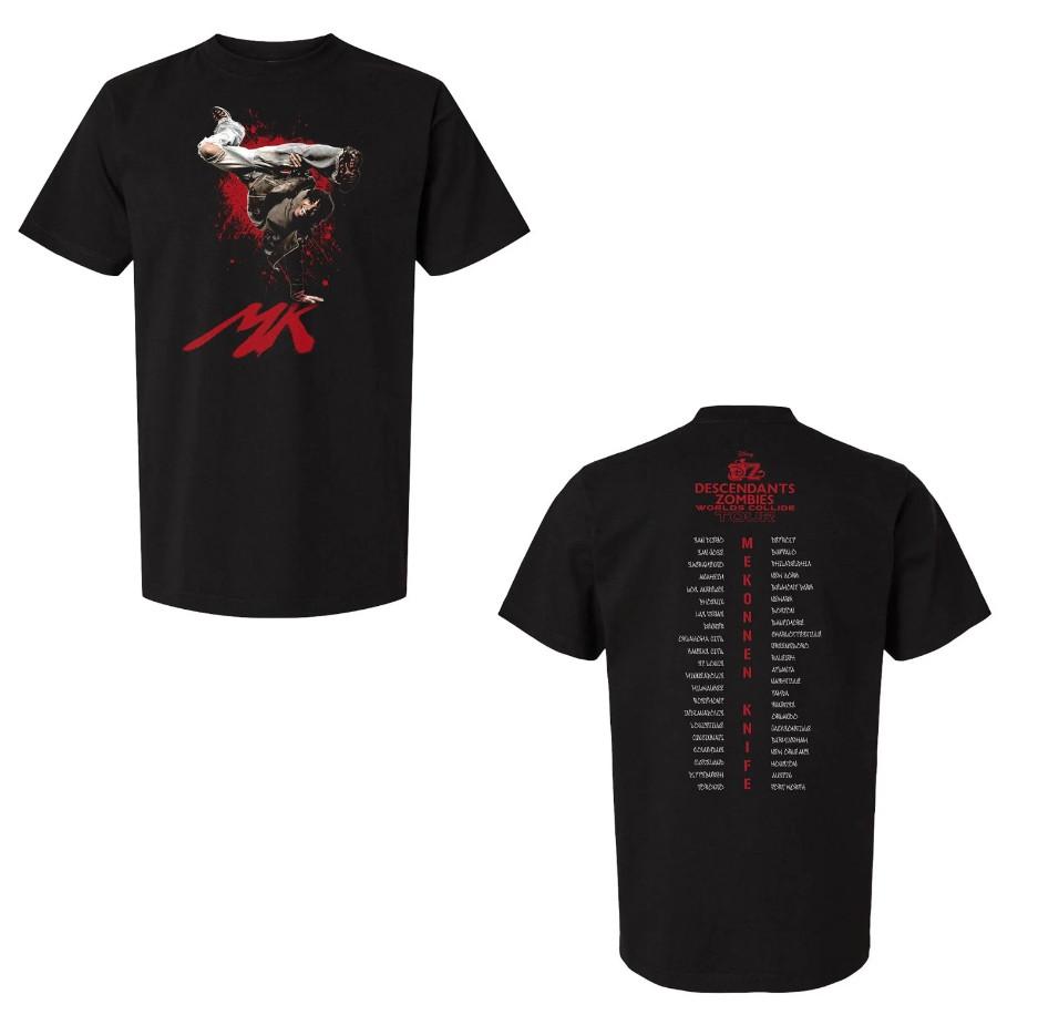 Descendants Zombies Worlds Collide Tour 2026 T-Shirt Mekonnen Knife Cast Tee M