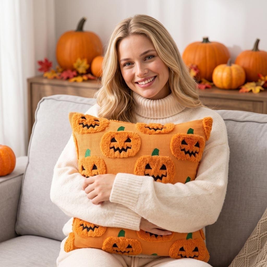 Halloween Cover 45*45 cm Decorative Square Cushion Case for Couch, Sofa, Party, Restaurant Decor - No Insert