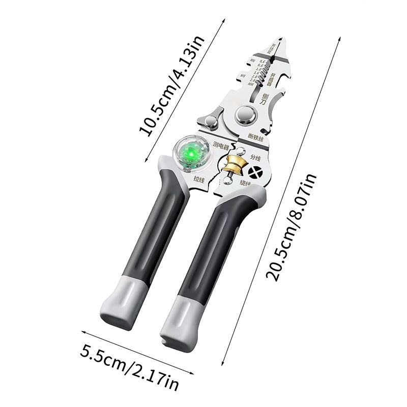 10 In 1 Foldable Wire Stripper With Electricity Measurement Plier For Cutting Pulling Wires Cable Electrician Scissors