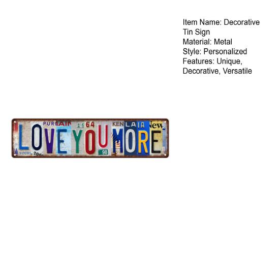 Dekoratives Blechschild Vintage Mehr Wandschilder Romantische Metalldeko Straße Ich liebe dich Schild für Schlafzimmer