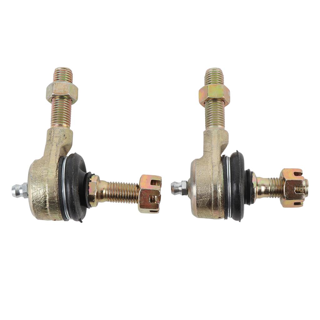 2Pcs M10 Tie Rod End Kit Ball Joint Steel Alloy High Torsion Proof Anti Dust Rubber for 50cc 110cc 150cc 200cc 250cc