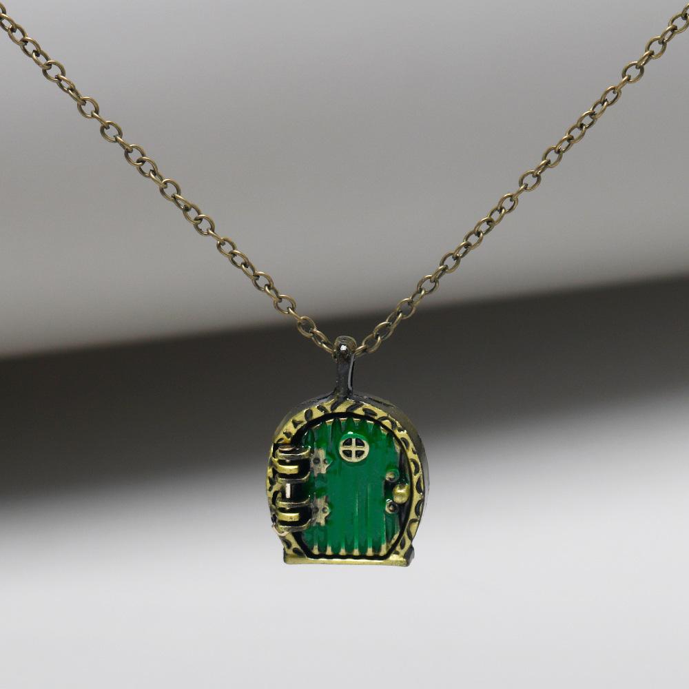 Hobbit Birdcage Alloy Necklace with Openable Pendant; Hobbit Door Ornament Necklace; Suitable for Both Men and Women
