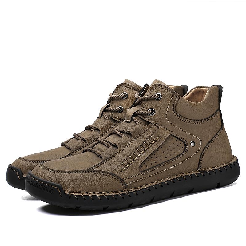 Men's Handmade Retro Leisure Shoes Large Size Casual Shoes Leather Rubber  Handmade Casual Shoes Winter Boots