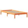 Vidaxl Bed With Shelf, Without Mattress, Waxed Brown, 100X200 Cm, Pine