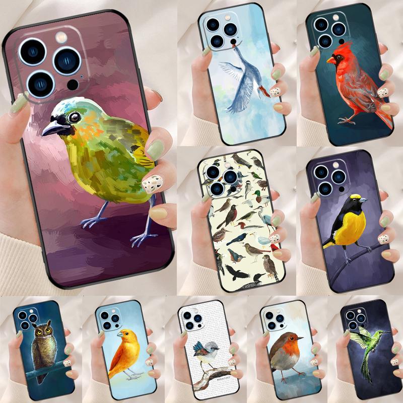 Lovely Birds Hummingbird Phone Case For iPhone 17 Pro Max 17 Air 16E 13 12 Mini 14 15 Plus 11 16 Pro Max Back Cover
