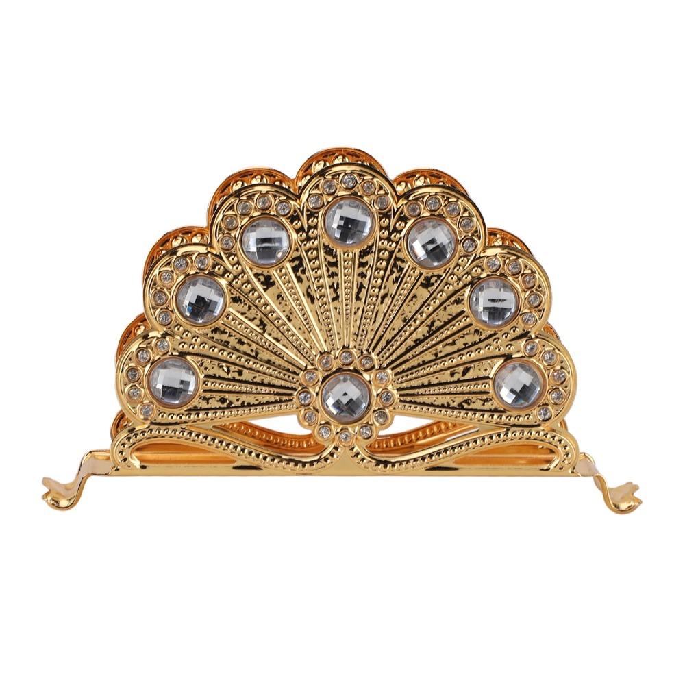 Gold Table Napkin Organizer Hollow Out Napkin Dispenser Decorative Napkin Holder For Kitchen