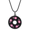 Geometric Round Pink Ladybug Pendant Necklace Unisex Unique Trendy Versatile Cute Retro Jewelry Gift