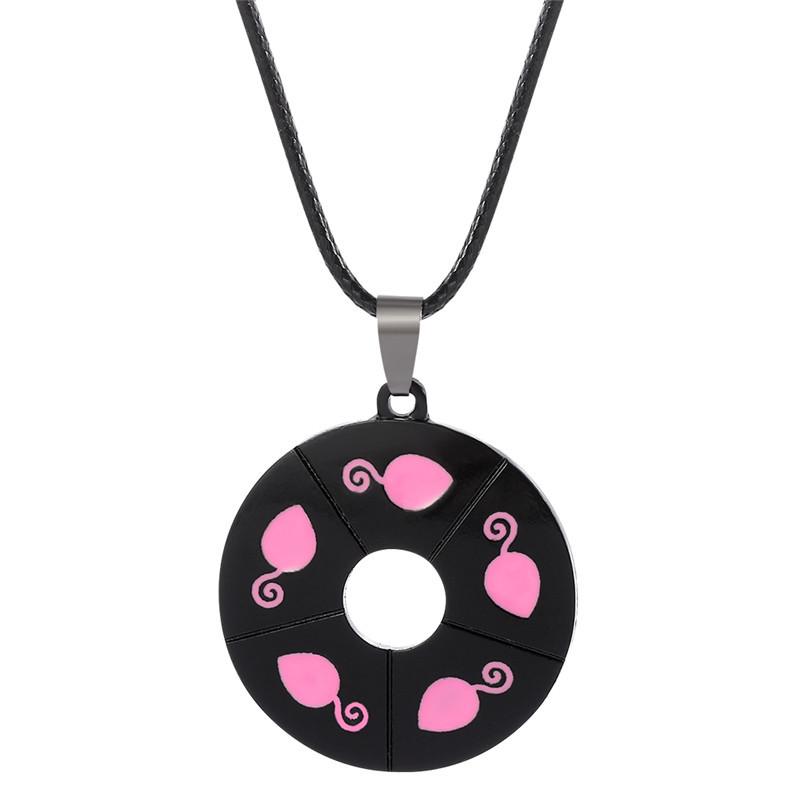 Geometric Round Pink Ladybug Pendant Necklace Unisex Unique Trendy Versatile Cute Retro Jewelry Gift